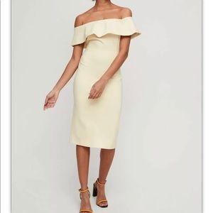 Aritzia Yellow Sz 8 Off the Shoulder Dress